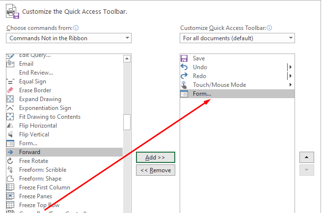 Data Entry from in Ms Excel